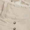 Pantalones holgados de talle bajo con tachuelas y corte acampanado – Beige Pantalones holgados de talle bajo con tachuelas y corte acampanado – Beige