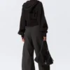 Pantalones holgados de talle bajo con tejido ripstop – Gris oscuro Pantalones holgados de talle bajo con tejido ripstop – Gris oscuro