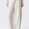 Pantalones holgados de talle bajo sin cremallera – Beige claro Pantalones holgados de talle bajo sin cremallera – Beige claro