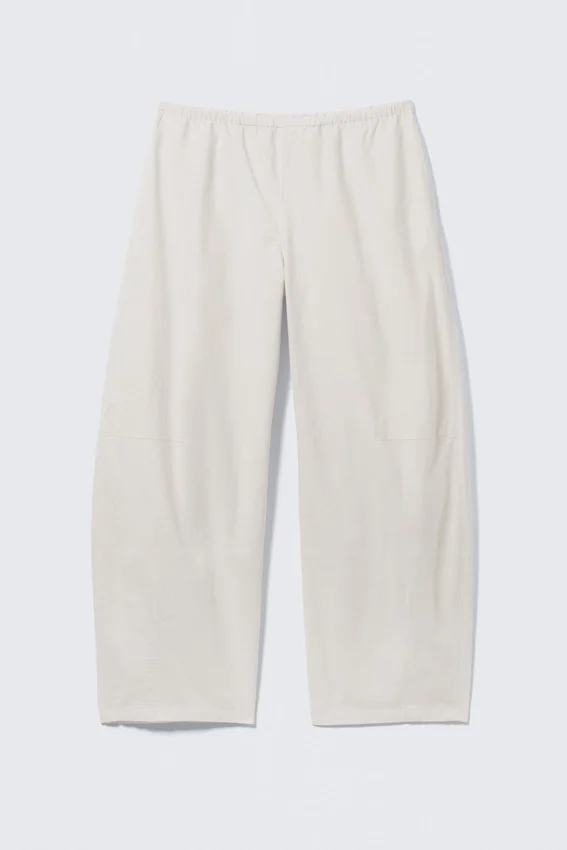 Pantalones holgados de talle bajo sin cremallera – Beige claro Pantalones holgados de talle bajo sin cremallera – Beige claro