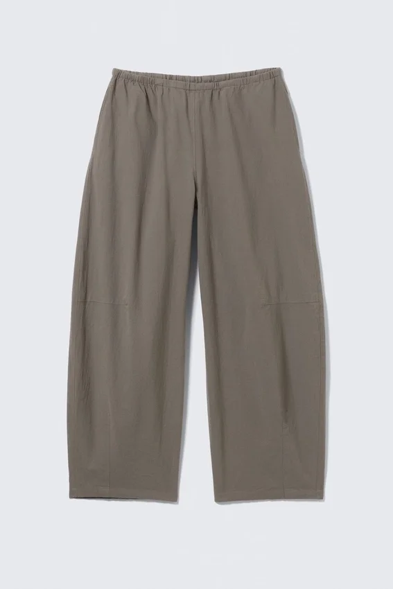 Pantalones holgados de talle bajo sin cremallera – Gris Pantalones holgados de talle bajo sin cremallera – Gris
