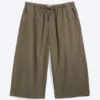 Pantalones holgados de talle bajo y corte corto – Dark Mole