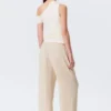 Pantalones holgados de talle medio con volantes – Beige claro Pantalones holgados de talle medio con volantes – Beige claro