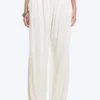 Pantalones holgados de talle medio y corte acampanado – Blanco Pantalones holgados de talle medio y corte acampanado – Blanco