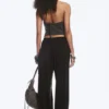 Pantalones holgados de talle medio y corte acampanado – Marrón oscuro Pantalones holgados de talle medio y corte acampanado – Marrón oscuro