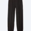 Pantalones holgados de talle medio y corte acampanado – Marrón oscuro Pantalones holgados de talle medio y corte acampanado – Marrón oscuro