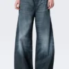 Pantalones joggers de denim de talle bajo y corte holgado – Azul medio – Azul oscuro Pantalones joggers de denim de talle bajo y corte holgado – Azul medio – Azul oscuro
