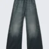 Pantalones joggers de denim de talle bajo y corte holgado – Azul medio – Azul oscuro Pantalones joggers de denim de talle bajo y corte holgado – Azul medio – Azul oscuro