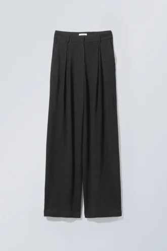 Pantalones Lilah de mezcla de lino – Negro