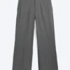 Pantalones Moe de corte holgado y cintura baja – Gris jaspeado Pantalones Moe de corte holgado y cintura baja – Gris jaspeado