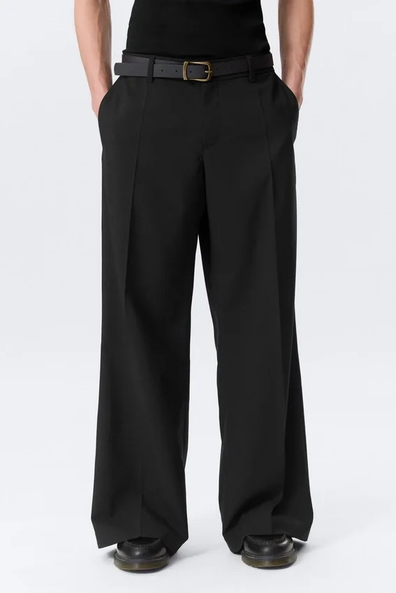 Pantalones Moe de corte holgado y cintura baja – Negro Pantalones Moe de corte holgado y cintura baja – Negro