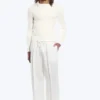 Pantalones rectos de corte holgado Adler en mezcla de lino – Blanco Pantalones rectos de corte holgado Adler en mezcla de lino – Blanco