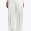 Pantalones rectos de corte holgado Adler en mezcla de lino – Blanco Pantalones rectos de corte holgado Adler en mezcla de lino – Blanco