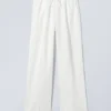 Pantalones rectos de corte holgado Adler en mezcla de lino – Blanco Pantalones rectos de corte holgado Adler en mezcla de lino – Blanco