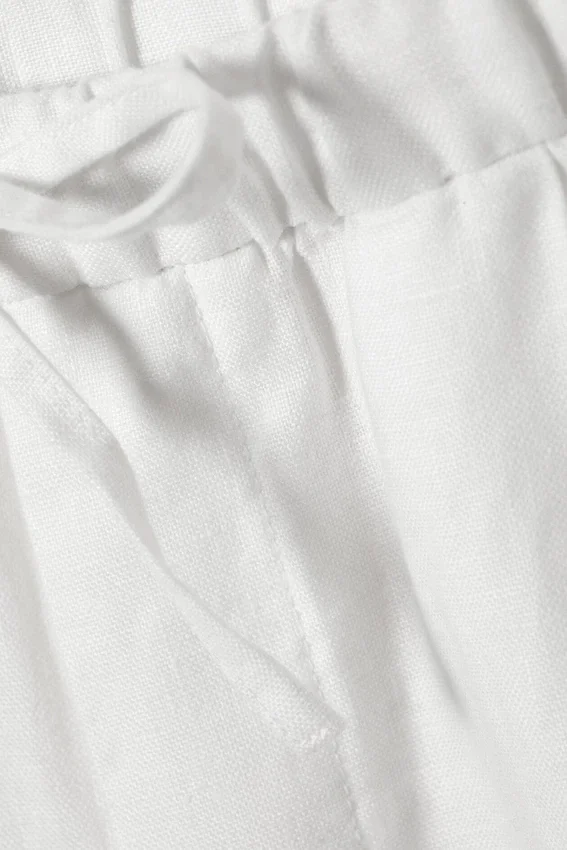 Pantalones rectos de corte holgado Adler en mezcla de lino – Blanco Pantalones rectos de corte holgado Adler en mezcla de lino – Blanco