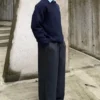 Pantalones rectos de corte holgado de mezcla de lino Adler – Negro Pantalones rectos de corte holgado de mezcla de lino Adler – Negro