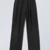 Pantalones rectos de corte holgado de mezcla de lino Adler – Negro Pantalones rectos de corte holgado de mezcla de lino Adler – Negro