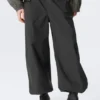 Pantalones ripstop de talle bajo sin cremallera – Gris oscuro