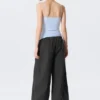 Pantalones ripstop de talle bajo sin cremallera – Gris oscuro