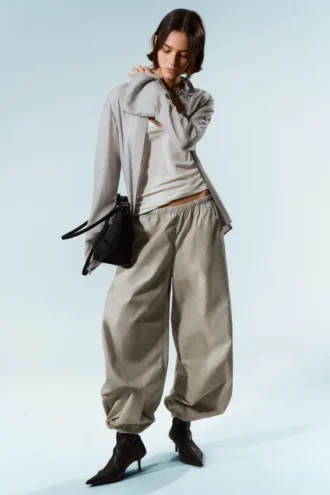 Pantalones ripstop de talle bajo sin cremallera – Light Dusty Mole