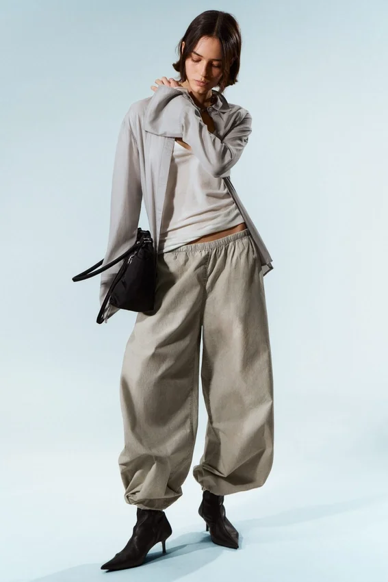 Pantalones ripstop de talle bajo sin cremallera – Light Dusty Mole Pantalones ripstop de talle bajo sin cremallera – Light Dusty Mole