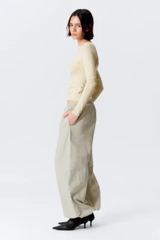 Pantalones ripstop de talle bajo sin cremallera – Light Dusty Mole