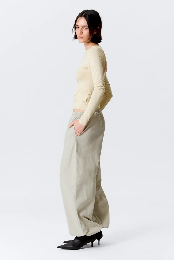 Pantalones ripstop de talle bajo sin cremallera – Light Dusty Mole Pantalones ripstop de talle bajo sin cremallera – Light Dusty Mole