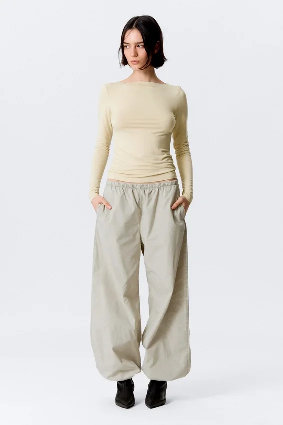 Pantalones ripstop de talle bajo sin cremallera – Light Dusty Mole Pantalones ripstop de talle bajo sin cremallera – Light Dusty Mole