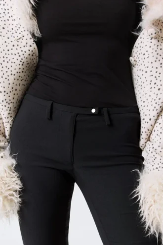Pantalones treggings ajustados de talle bajo – Negro