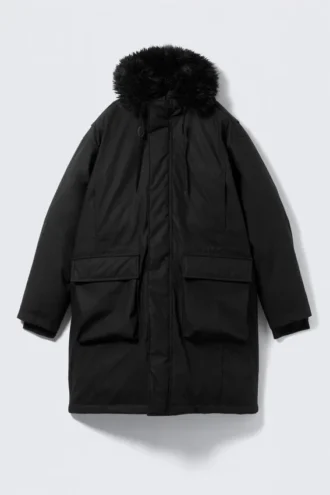 Parka acolchada oversize – Negro