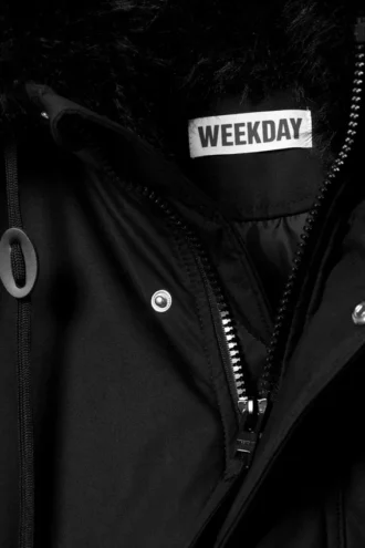 Parka acolchada oversize – Negro
