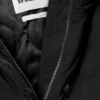 Parka bomber acolchada con ribete de piel sintética – Negro