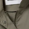 Parka oversize de lona con cuello de embudo – Verde caqui