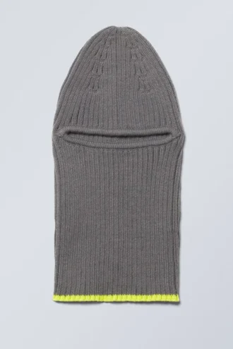 Pasamontañas Bell – Gris + Borde amarillo