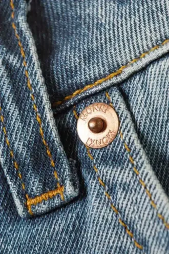 Peggy: pantalones cortos vaqueros de cintura baja, corte holgado y pernera ancha – Azul medio – Azul medio