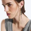 Pendientes con concha – Negro/Plata/Perla Pendientes con concha – Negro/Plata/Perla