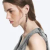 Pendientes con concha – Negro/Plata/Perla Pendientes con concha – Negro/Plata/Perla