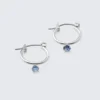 Pendientes de aro aplastados – Plata – Turquesa Pendientes de aro aplastados – Plata – Turquesa