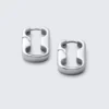Pendientes de aro con eslabones de cadena de acero inoxidable – Plata Pendientes de aro con eslabones de cadena de acero inoxidable – Plata