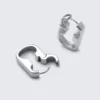 Pendientes de aro con eslabones de cadena de acero inoxidable – Plata Pendientes de aro con eslabones de cadena de acero inoxidable – Plata