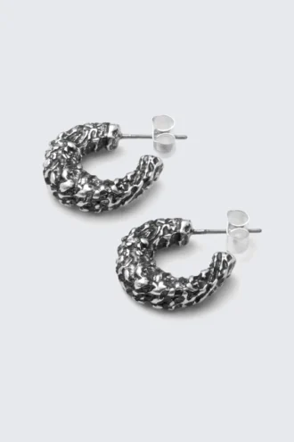 Pendientes de aro gruesos aplastados – Plata Pendientes de aro gruesos aplastados – Plata