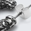 Pendientes de aro gruesos aplastados – Plata