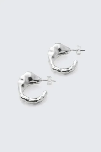 Pendientes de aro irregulares – Plata