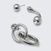 Pendientes de aro mixtos Pierce – Plata Pendientes de aro mixtos Pierce – Plata
