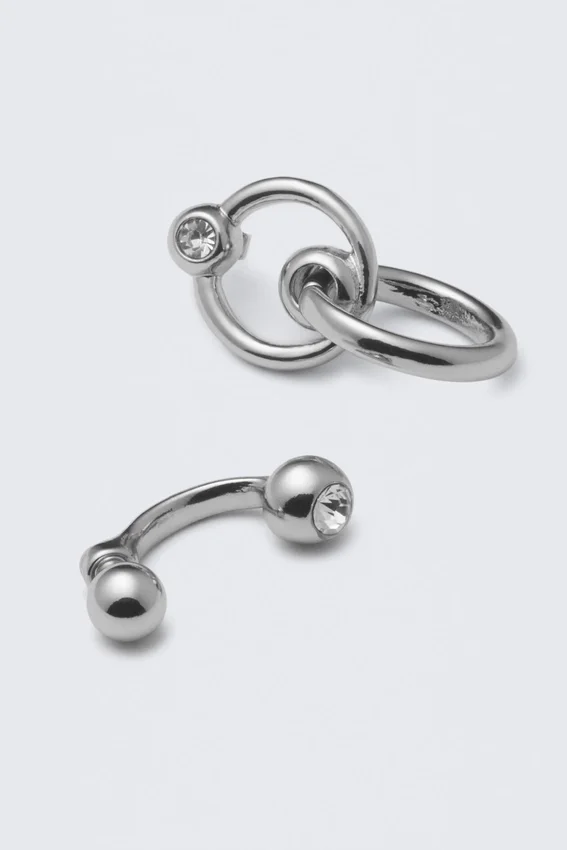 Pendientes de aro mixtos Pierce – Plata Pendientes de aro mixtos Pierce – Plata