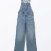 Peto clásico de denim de algodón – Azul fresco – Azul medio