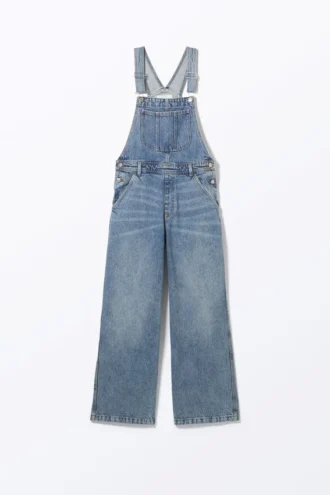 Peto clásico de denim de algodón – Azul fresco – Azul medio