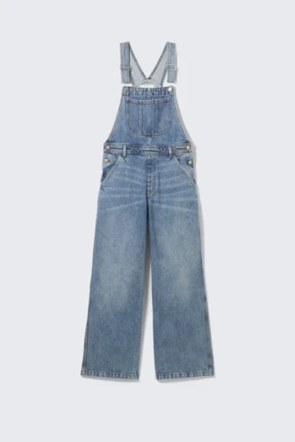 Peto clásico de denim de algodón – Azul fresco – Azul medio