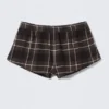 Pijama de franela a cuadros – Bóxers – Marrón a cuadros Pijama de franela a cuadros – Bóxers – Marrón a cuadros