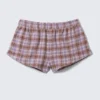 Pijama de franela con bóxers – Cuadros morados Pijama de franela con bóxers – Cuadros morados